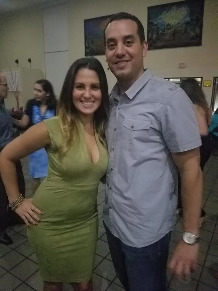 Two classmates at a reunion