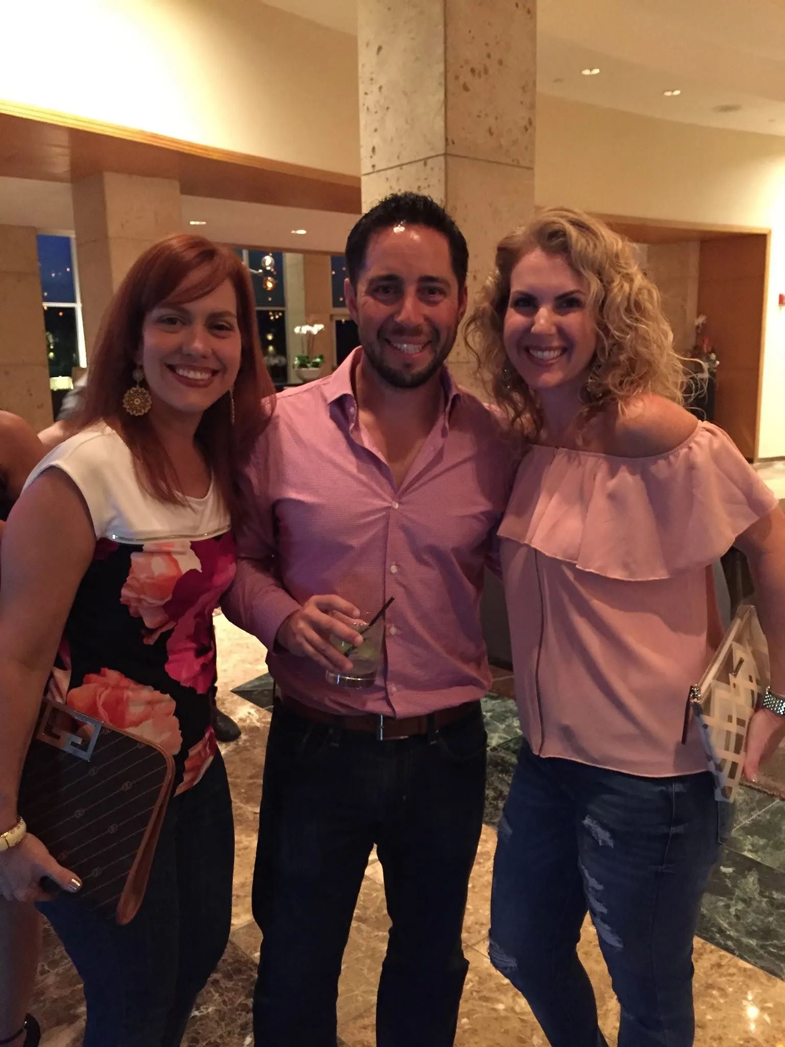 Three friends at a reunion night out