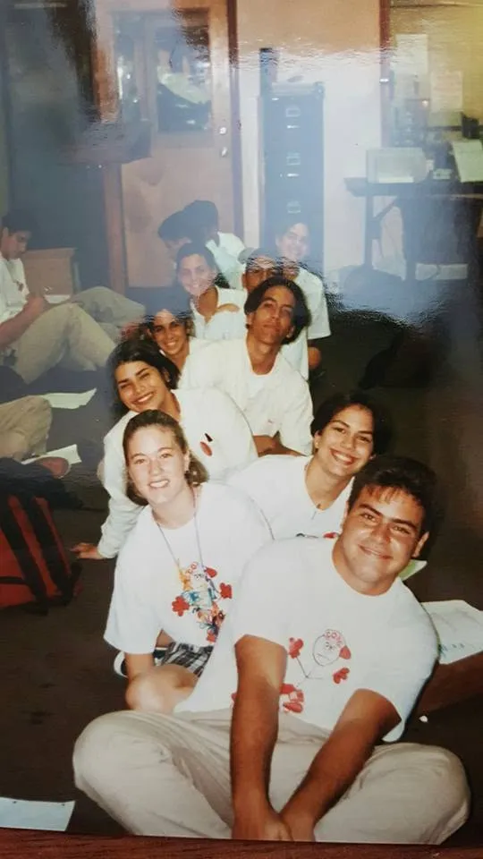 Classmates hanging out on a trip